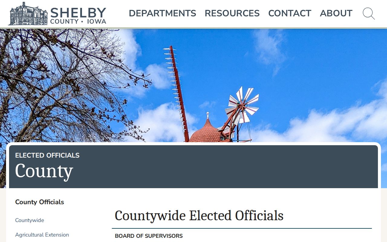 Shelby County official directory used for Elk Horn criminal records