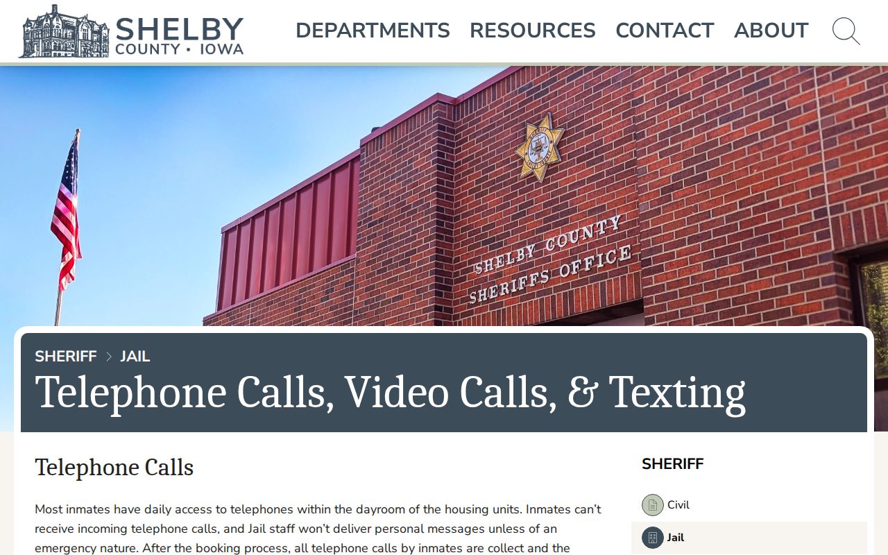Elk Horn custody context from Shelby County Jail communication services