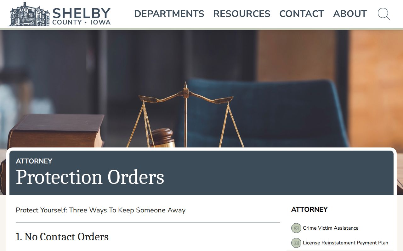 Shelby County criminal court cases protection order information