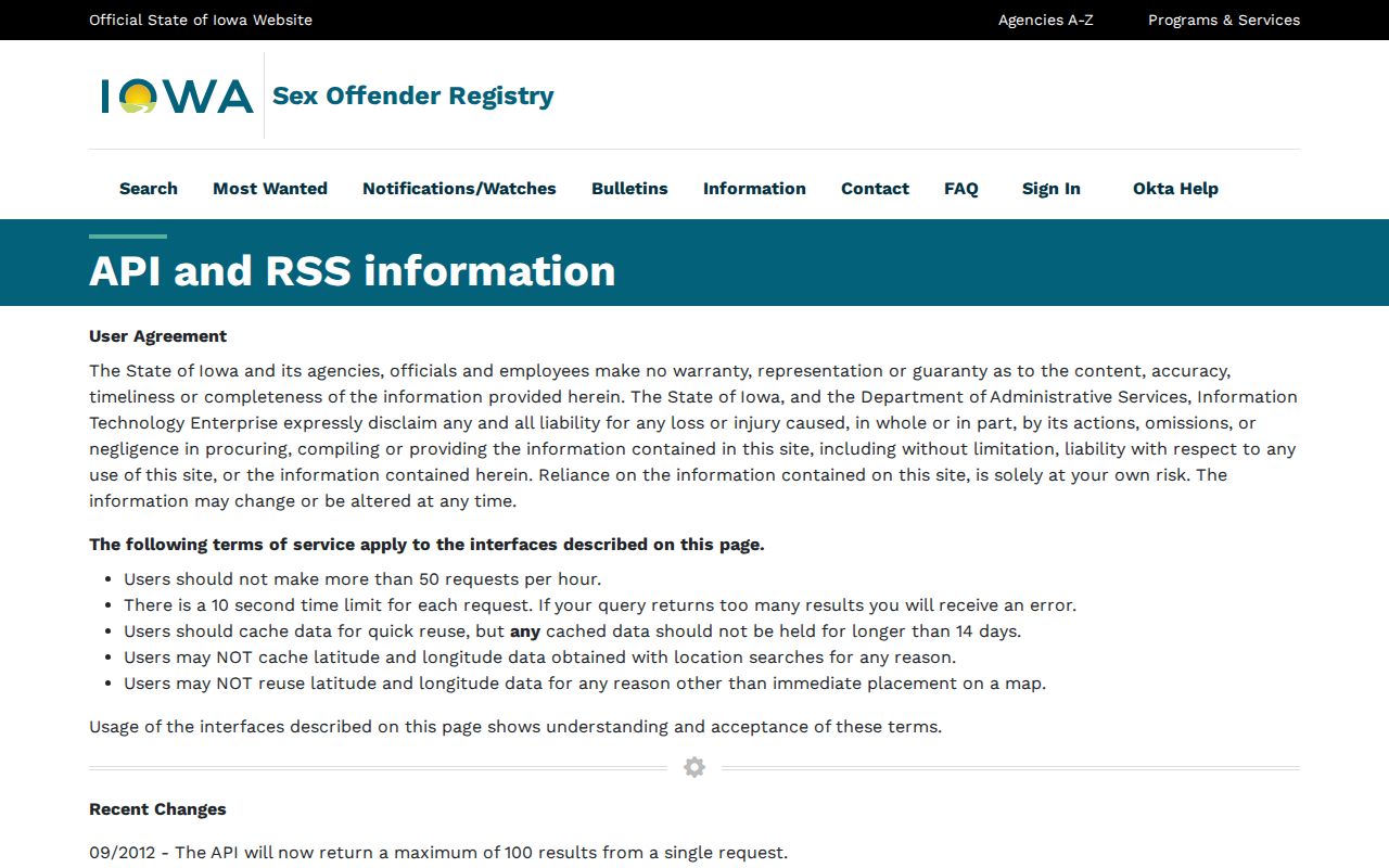 Shelby County sex offender registry profile and data field guide